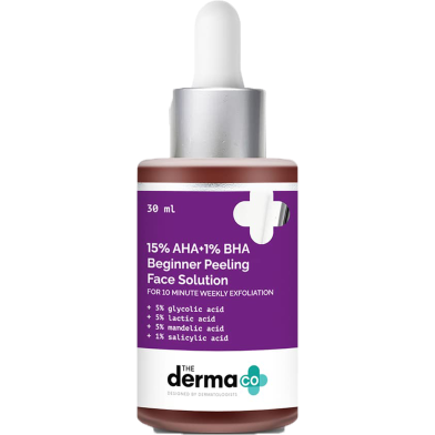 The Derma Co 15Percent AHA Plus 1Percent BHA Beginner Face Peeling Solution - 30 ml -304695075 image