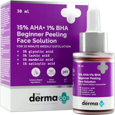 The Derma Co 15 AHA 1 BHA Beginner Face Peeling Solution 30ml image