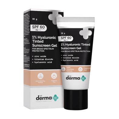 The Derma Co 1 Percent Hyaluronic Tinted Sunscreen Gel with SPF 60 PA 4Plus for Broad Spectrum Protection – 30g -353952039 image