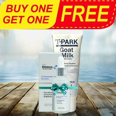 The Derma Plus 10 percent Niacinamide plus 1 percent Zinc Face Serum – 30 ml (Buy 1 Get 1 T-Park Goat Milk Face Wash 100ml FREE) image