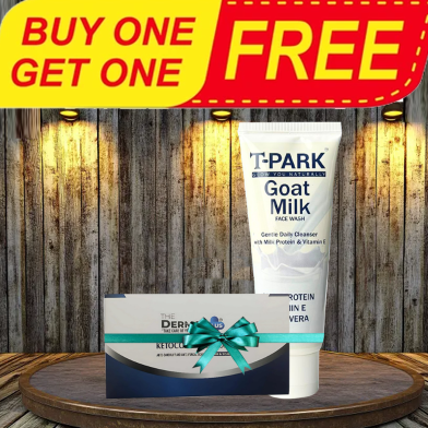 The Derma Plus Ketoconazole Soap  100 gm (Buy 1 Get 1 T-Park Goat Milk Face Wash 100ml FREE) image