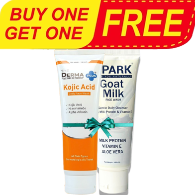 The Derma Plus Kojic Acid Britening Face Wash 100 ml (Buy 1 Get 1 T-Park Goat Milk Face Wash 100ml FREE) image