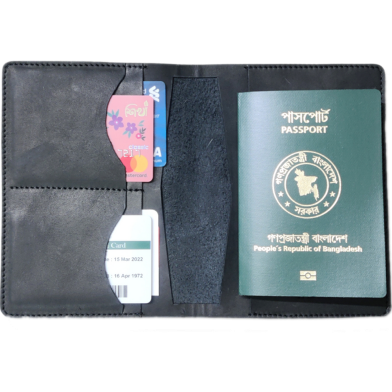 The Men's Code Black Leather Passport Holder - MPC001 image