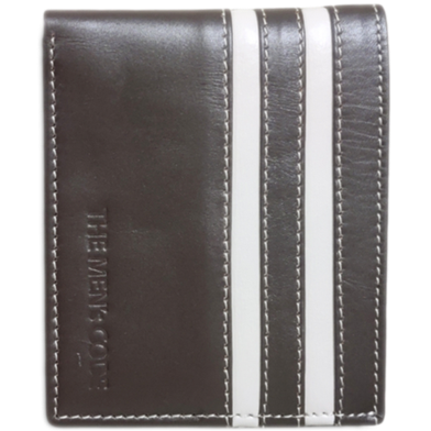 The Men's Code Chocolate-White Color Contrast Design Leather Wallet for Men - MWC002 image