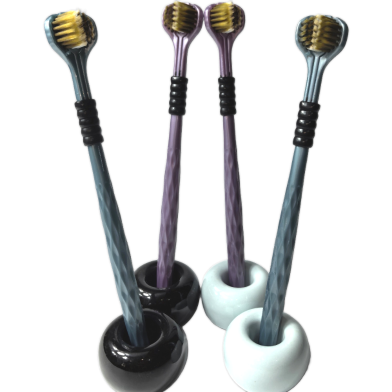 Three Sided Soft Bristle Toothbrush 3d Manual Adult Toothbrush With Tongue Scraper image