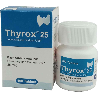 Thyrox 25 mcg Tablet 100's Pack image