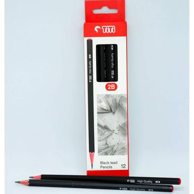 Joytiti Artist Drawing Black Lead Pencils 2B 12 Pencils/Box image