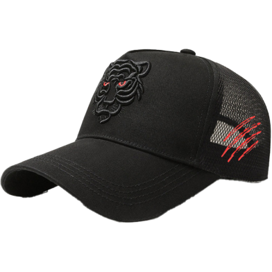 Tiger Head Embroidery High Quality Light Summer Cap image