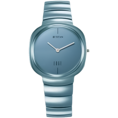 TitanSquircle Camo Quartz Analog Blue Dial Ceramic Strap Watch For Unisex - 1841QC07 image