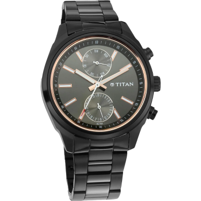 Titan Anthracite Dial Stainless Steel Strap Watch - 1733NM01 image