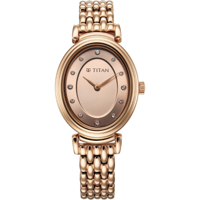 Titan Aura Quartz Analog Rose Gold Dial Rose Gold Stainless Steel Strap Watch for Women - 95242WM01 image