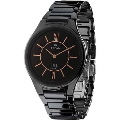 Titan Edge Ceramic Black Dial Analog Watch for Men - 1696NC01 image