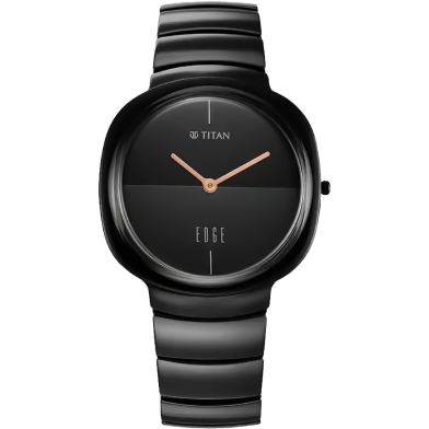 Titan Edge Squircle Black Dial Ceramic Strap Watch - 1841NC01 image