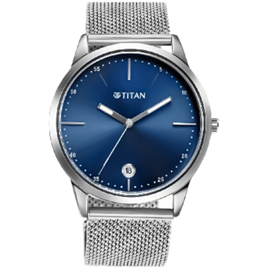 Titan Elmnt Midnight Blue Dial Stainless Steel Strap Watch - 1806SM04 image