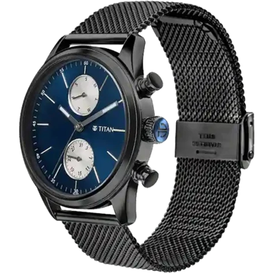 Titan Elmnt Midnight Blue Dial Stainless Steel Strap Watch - 1805NM03 image
