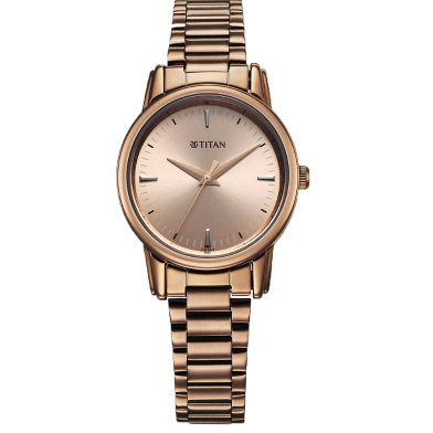 Titan Horizon Quartz Analog Brown Dial Stainless Steel Strap Watch For Women - 95296QM01 image