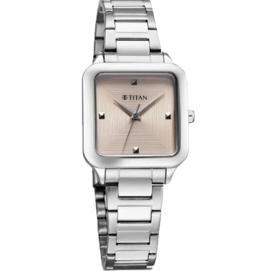 Titan Horizon Quartz Analog Pink Dial Stainless Steel Strap Watch For Women - 95297SM01 image