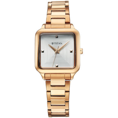 Titan Horizon Quartz Analog White Dial Stainless Steel Strap Watch For Women - 95297WM01 image