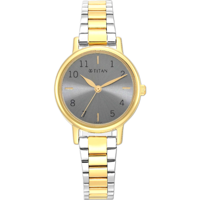 Titan Karishma Grey Dial Analog Stainless Steel Strap Watch For Women image
