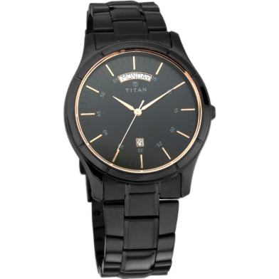 Titan Neo All Blacks Analog Round Watch For Mens image