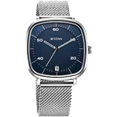 Titan Neo Curve Quartz Analog with Date Blue Dial Stainless Steel Strap Watch For Men - 1885SM02 image