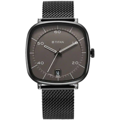 Titan Neo Curve Quartz Multifunction Anthracite Dial Black Stainless Steel Strap Watch for Men  - 1885NM01 image