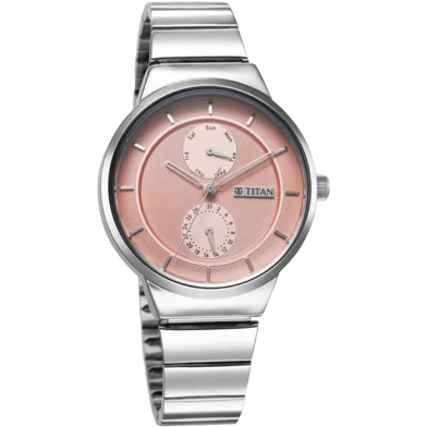 Titan Neo Multifunction Pink Dial Silver Color Stainless Steel Strap Watch For Women - 2761SM02 image