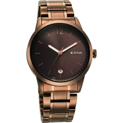 Titan Neo Splash Brown Dial Analog Stainless Steel Strap Watch for Men - 1806QM03 image
