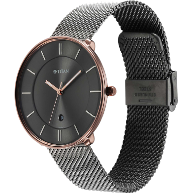Titan Noir Anthracite Dial Metal Strap Watch - 1849KM01 image