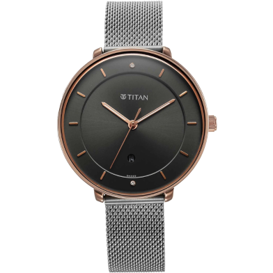Titan Noir Anthracite Dial Metal Strap Watch - 2651KM01 image