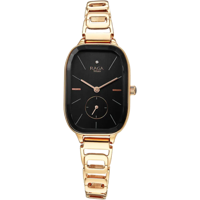 Titan Raga Chic Quartz Analog Black Dial Rose Gold Metal Strap Watch for Women - 2687WM01 image