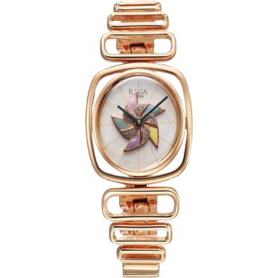 Titan Raga Memoirs Quartz Analog Mother of Pearl Dial With Rose Gold Color Metal Strap Watch For Women - 95256WM01 image