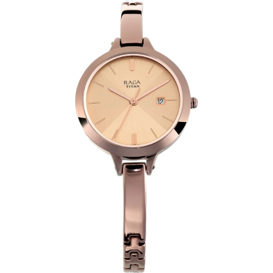 Titan Raga Rose Gold Dial Metal Strap Watch - 2578QM01 image