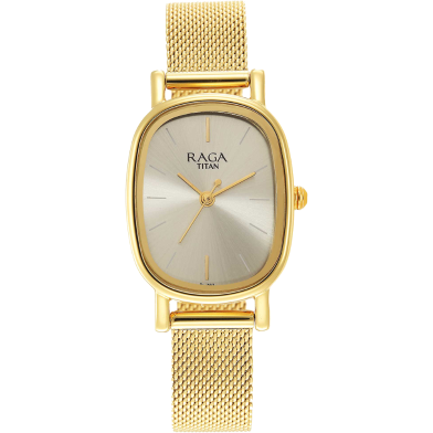 Titan Raga Viva Champagne Dial Stainless Steel Strap Watch - 2665YM01 image