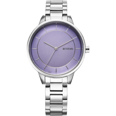 Titan Razzle Dazzle Quartz Analog Mauve Dial Stainless Steel Strap Watch For Women - 2648SM12 image