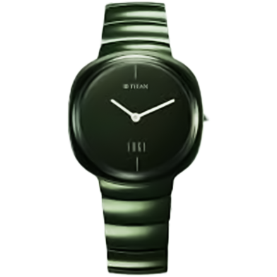 Titan Squircle Camo Quartz Analog Green Dial Watch - 1841QC05 image