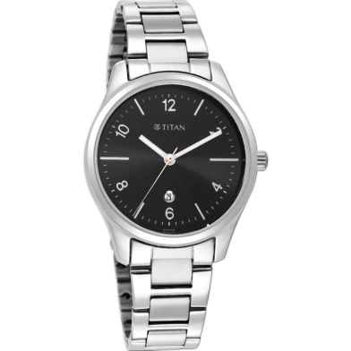 Titan Trendsetters Black Dial Analog Stainless Steel Strap Watch For Women image