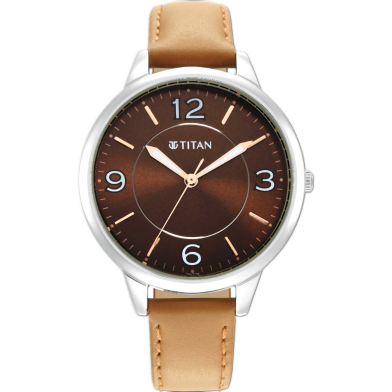 Titan Trendsetters Brown Dial Analog Leather Strap Watch For Women image