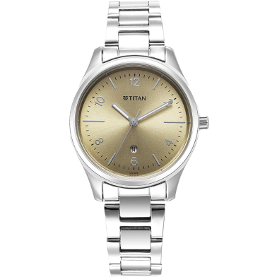 Titan Urban Biege Dial Metal Strap Watch - 2639SM10 image