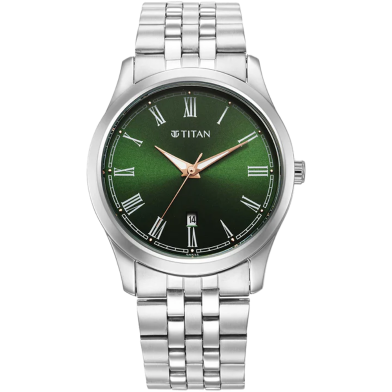 Titan Urban Green Dial Analog Metal Strap Watch for Men - 1823SM04 image