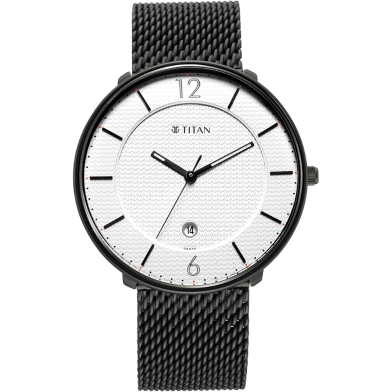 Titan Workwear Watch with Black Dial and Stainless Steel Strap - 2651NM01 image