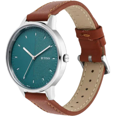 Titan Workwear Watch with Green Dial Leather Strap - 2648SL01 image