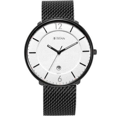 Titan Workwear Watch with White Dial and Stainless Steel Strap - 1849NM01 image