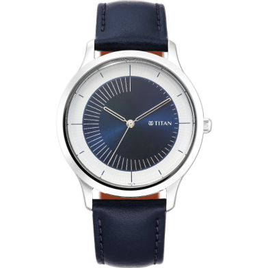 Titan Yin And Yang Blue Dial Analog Leather Strap Watch For Men image