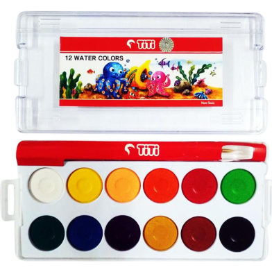 Titi Water Colour Cake 12 Solid Color Box with paint brush image