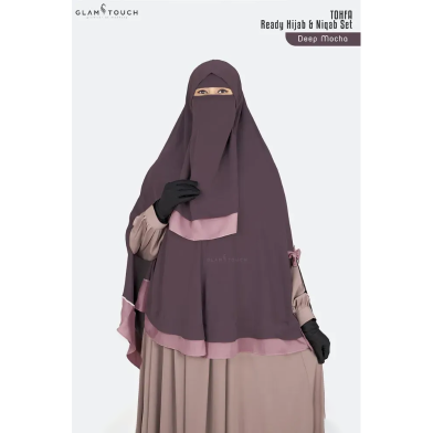 Glam Touch Tohfa Ready Hijab Niqab Set Deep Mocha image