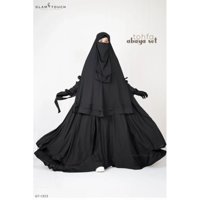 Glam Touch Tohfa – 3 Piece Premium Abaya Set image