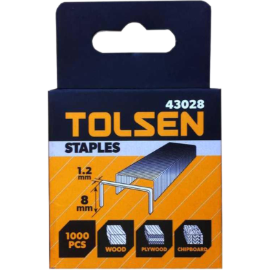 Tolsen 1000 pcs Staples Wire Refill 1.2x08 mm for Wood Plywood chipboard image