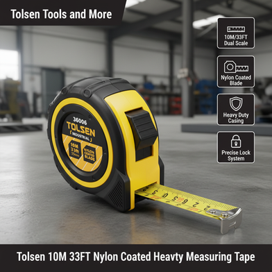 Tolsen 10M 33FT Nylon Coated Heavy Duty Measuring Tape - Model : 36006 Slide 2