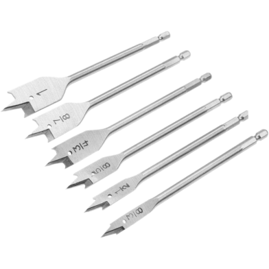 Tolsen 25mm Flat Wood Bits Set (3/8inch To 1inch ) 6pcs image